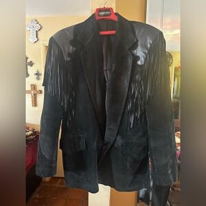 Men’s Vintage Black Leather & Suede Jacket